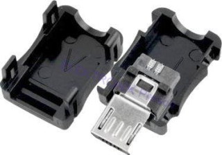 Konektor USB micro B kolík na kábel s krytom