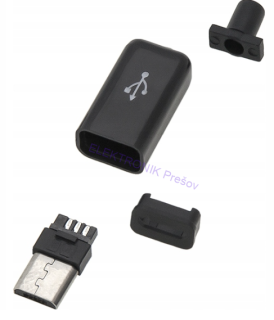 Konektor USB micro B kolík na kábel s krytom